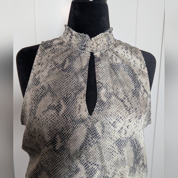 Evereve Allison Joy Cora Womens Midi Dress Snake Print Sleeveless sz L Wedding - Picture 6 of 13